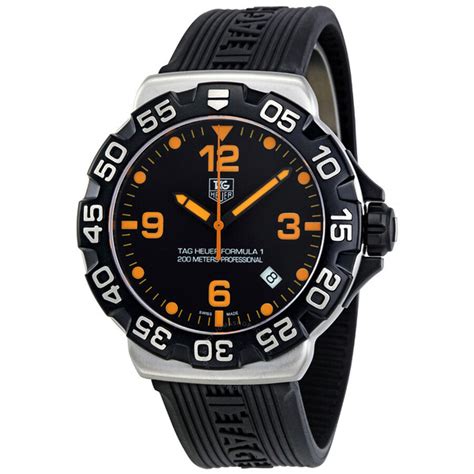 Men's Key of Time Rubber Black Dial Watch 